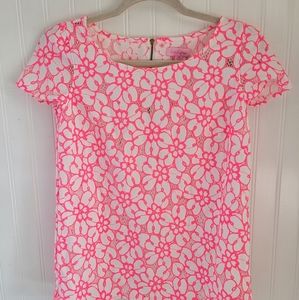 Lilly Pulitzer Poppy Top in fiesta pink